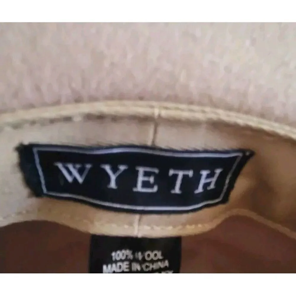 Wyeth Lila Taupe Wool Wide-Brim Fedora Hat Wool One Size